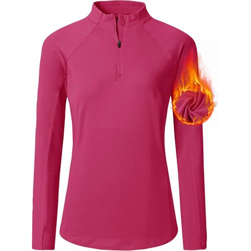 Slep-T-Shirt Sportiva Da Donna Manica Lunga Con 1/4 Zip Upf50+ Maglietta Da Corsa Yoga Fitness Top