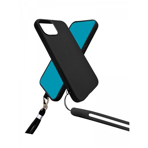JAYM - Coque Silicone Noire pour Samsung Galaxy S23 Ultra - Tour de Cou et Tour de Poignet inclus - intérieur 100% microfibre