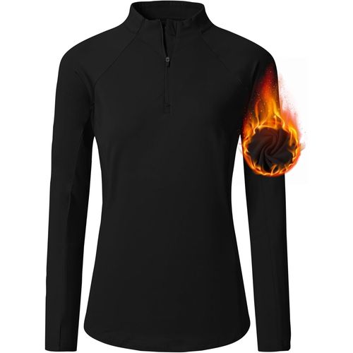 Slep-T-Shirt Sportiva Da Donna Manica Lunga Con 1/4 Zip Upf50+ Maglietta Da Corsa Yoga Fitness Top