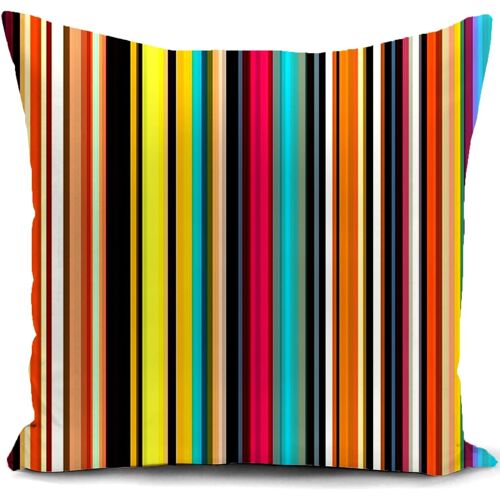 Kalanka-Housse De Coussin Canape Decoration Salon Rainbow Coloré Stripes Cadeau Femme Housse Coussin Pour Canapé 40 X 40 Cm Chambre Deco Exterieur Decoratif