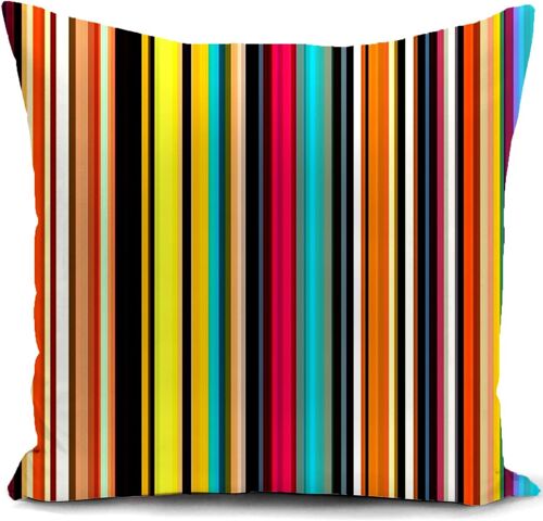Kalanka-Housse De Coussin Canape Decoration Salon Rainbow Coloré Stripes Cadeau Femme Housse Coussin Pour Canapé 40 X 40 Cm Chambre Deco Exterieur Decoratif