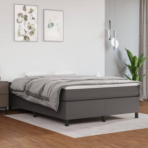 vidaXL Cadre de lit Gris 140x200 cm Similicuir