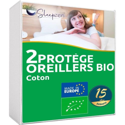 Slep-Protege Traversin 180 Cm Absorbant - Lot De 1, Molleton 100% Coton Bio, Housse Traversin 180 Cm Anti Acariens, Antibactérien Et Hypoallergénique - Non Imperméable