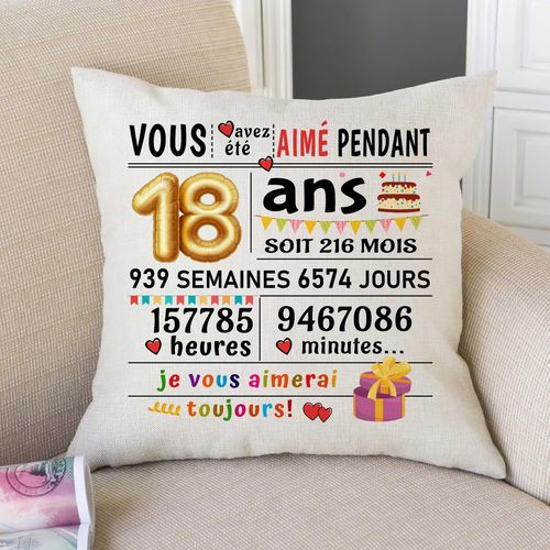 Slep-18 Ans Anniversaire Fille Cadeau Humour, 18 Ans Anniversaire Garcon Cadeau, Housse De Coussin 40 X 40 Cm Decoration Anniversaire 18 Ans, Housse De Coussin 18 Ans Idee Cadeau Pour Fille Garcon