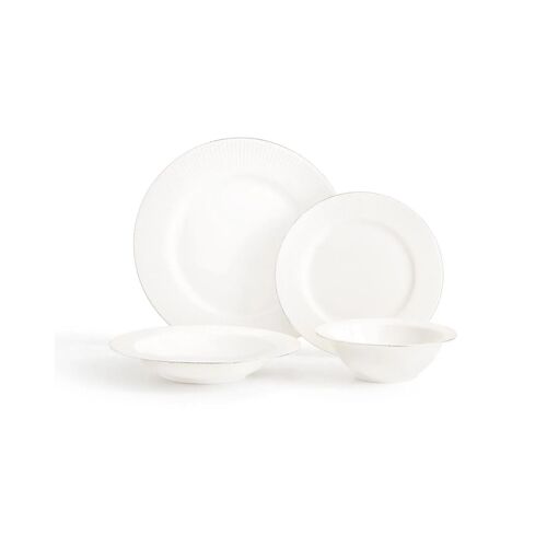 Service De Table Grace 24 Pièces Pour 6 Personnes - Blanc/Argent
