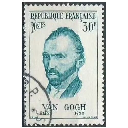 France 1956, Beau Timbre Yvert 1087, Personnage Étrangers, Vincent Van Gogh, Oblitéré, Tbe