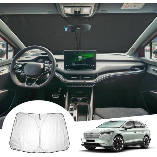 Kalanka-Compatible Avec Skoda Enyaq Iv 2021-2024 2025 Protection Solaire Pour Pare-Brise Intérieur, Enyaq 2023 Parasole Pare-Soleil, Refroidissement, Protection Uv, Enyaq Accessoires