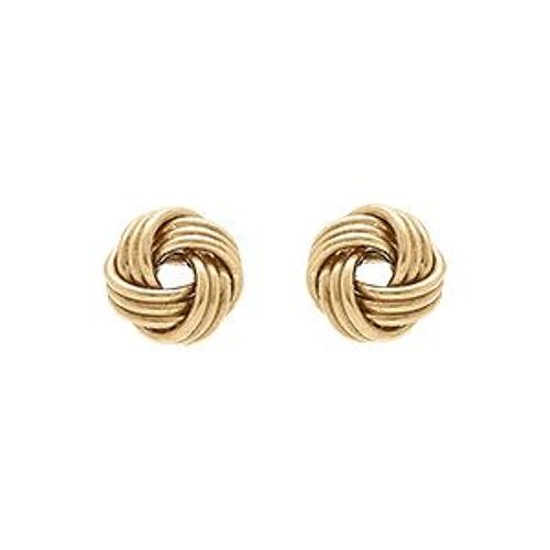 Boucles D'oreilles Tige Argent Doré Noeud D'amour 6 Mm