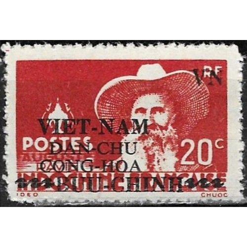 Indochine, Guerre D'Indépendance 1947 / 48, Très Beau Timbre Neuf** Yvert (Vietnam) 7, Timbre De 1944 (Yvert Indochine 260) Surchargé Par Les Autorité Vietminh.
