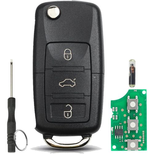 Kalanka-433/434mhz 3 Boutons Pour Vw Volkswagen Beetle Golf Passat Bora Polo Skoda Fabia Roomster Octavia Seat Cordoba Fccid : 1j0959753da Id48 Puce Avec Tournevis Porte-Clés