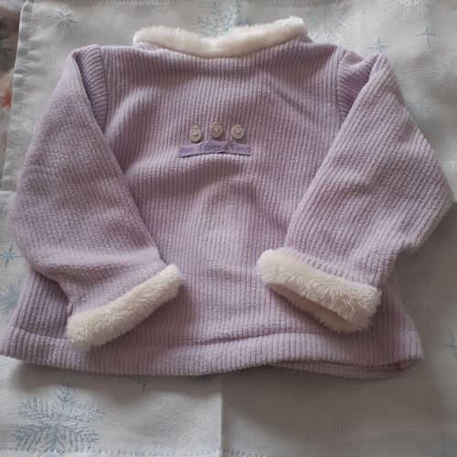 Bb 6 Mois: Sweat Tissu Côtelé *Fermeture Dos