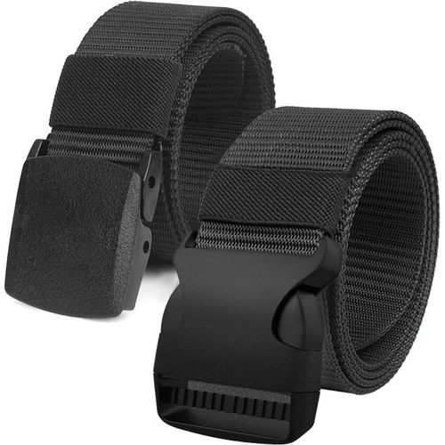 Tianyi-2x Ceintures Homme Tactique Militaire Belt Nylon Avec Dégagement Rapide Boucle Noir