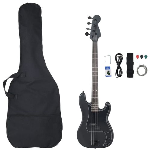 Guitare Basse Électrique Pour Débutants Avec Sac Noir 4/4 46"
