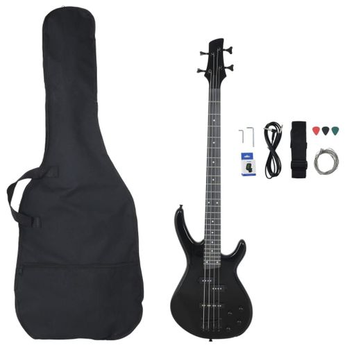 Guitare Basse Électrique Pour Débutants Avec Sac Noir 4/4 46"