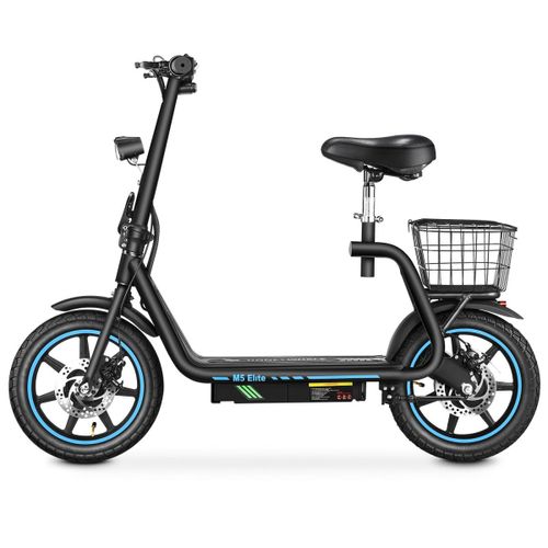 Trottinette Électrique Bogist M5 Elite Avec Siège, Pneus De 14 Pouces, Batterie 500 W, 48 V, 13 Ah