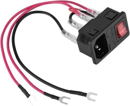 15A 220V/110V U Type Socket Power Switch Socket Module with Fuse,Universal for 3D Printer