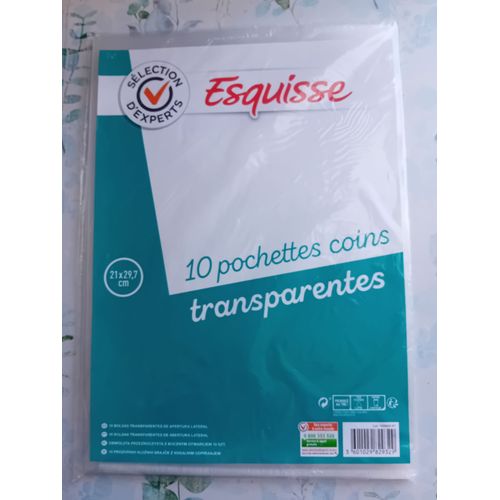 10 Pochettes Coins Transparentes