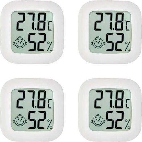 [4-Pack] Thermomètre d\ambiance intérieur Hygromètre numérique Intelligent Moniteur température Maison Humidimètre capteur
