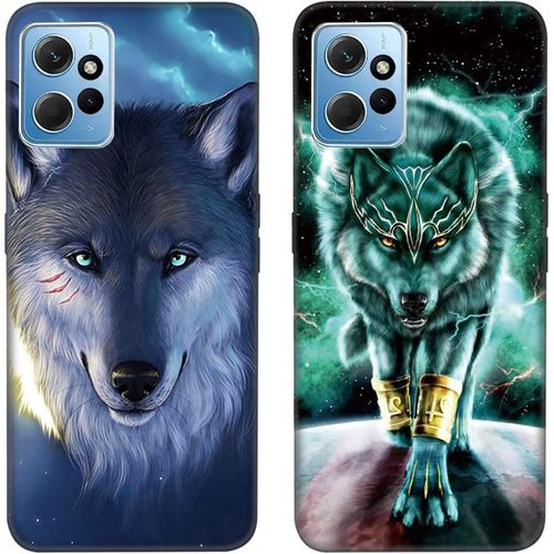 2 Pièces Coque Pour Xiaomi Redmi Note 12 4g Etui En Noir Silicone Liquid Souple Housse Avec Animal Motif Mince Tpu Slim Gel Bumper Antichoc Protection Case Cover Pour Redmi Note 12[Hou990398]