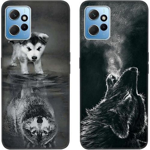 2 Pièces Coque Pour Xiaomi Redmi Note 12 4g Etui En Noir Silicone Souple Housse Avec Animal Motif Mince Tpu Slim Gel Bumper Antichoc Protection Case Cover Pour Redmi Note 12 4g, Ch[Hou990395]