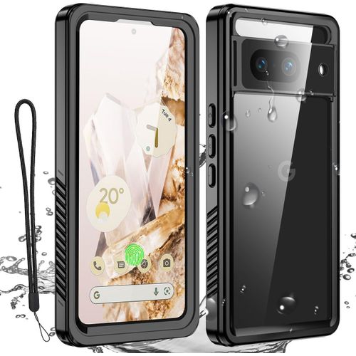 CAUC-Coque étanche transparente pour Google Pixel 8 avec protection d'écran intégrée, résistante à la neige, à la poussière, aux chocs, certifiée IP68 [Real 360] Protection intégrale sous l'eau