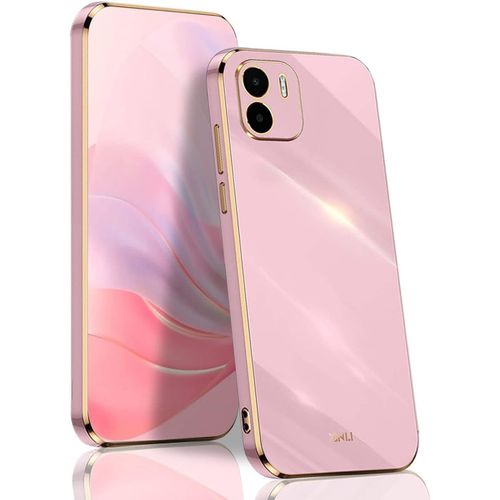 Coque Pour Xiaomi Redmi A1 / Xiaomi Redmi A2, Antichoc Tres Mince Premium Souple Silicone Tpu Bumper Housse, Elegant Bord Or Electrolytique Luxe Leger Anti-Chute Etui, Mauve