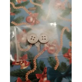 Lot De 2 Boutons Verts Pastels À 4 Trous 1,2 Cm En Plastique.