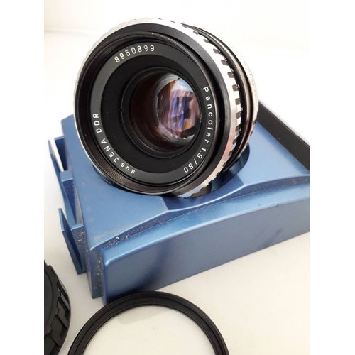 OBJECTIF PANCOLAR CARL ZEISS 50/1.8 M42 ZEBRA LENS ELECTRIQUE VIS 42 mm IENA DDR