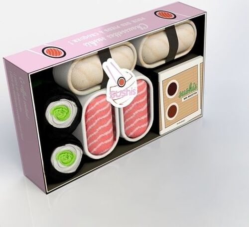 Chaussettes Sushis - Coffret Avec 1 Paire De Chaussettes Et 1 Livre Des Meilleures Recettes De Sushis, Makis & Cie