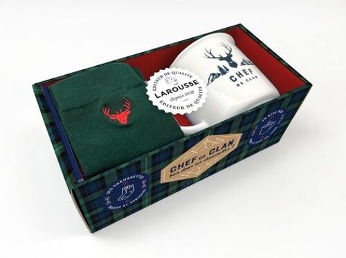 Chef De Clan Bien Dans Ses Chaussettes ! - Coffret Avec Un Mug En Céramique, Une Paire De Chaussettes Et Un Livret