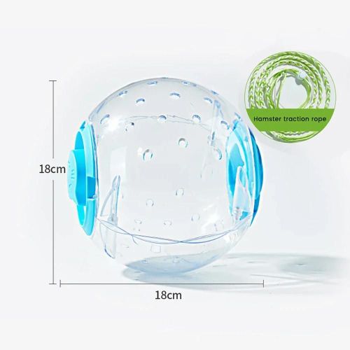 Balle D'exercice Transparente Pour Hamster,Roue De Course Avec Corde De Traction Pour Petits Animaux,Fournitures Pour Animaux De Compagnie,14cm/18/Cmblue 18cm