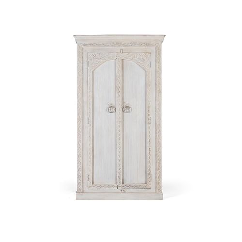 Armoire À 2 Portes Fabriquée À La Main En Bois De Manguier