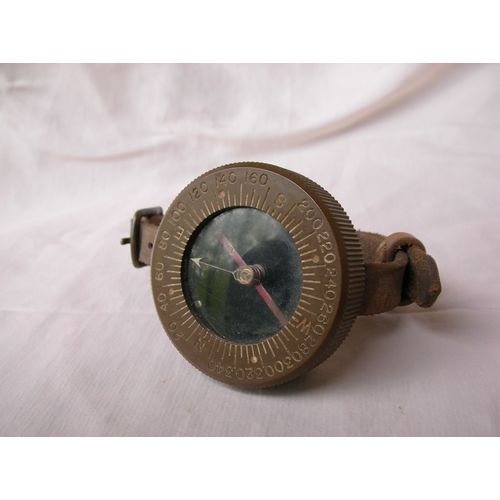 Ww2 Us Boussole De Poignée Militaire Américaine L2-44 Avec Bracelet En Cuir ( 39-45 )