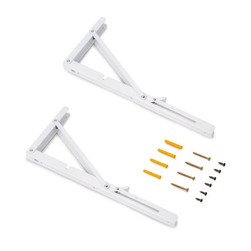 Supports d'étagères pliables - acier - peint en blanc - 203mm EMUCA