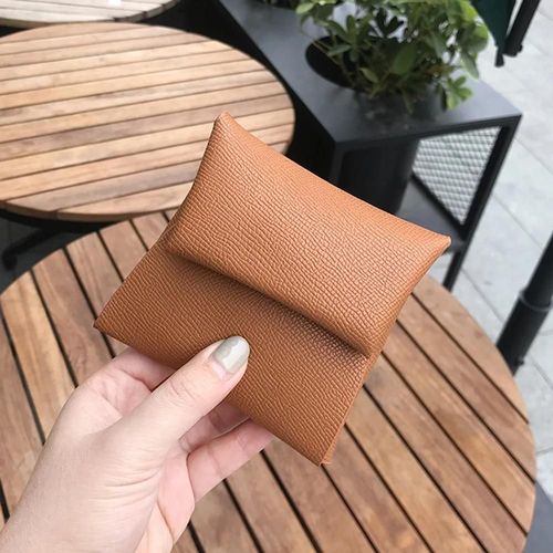 Porte-Monnaie En Cuir Véritable Pour Femmes Et Hommes, Design De Luxe, Possède Un Sac Pour Cartes De Crédit, Des Lettres Personnalisées, Des Poudres D'Argent Solides, Un Mini Porte.Brown.