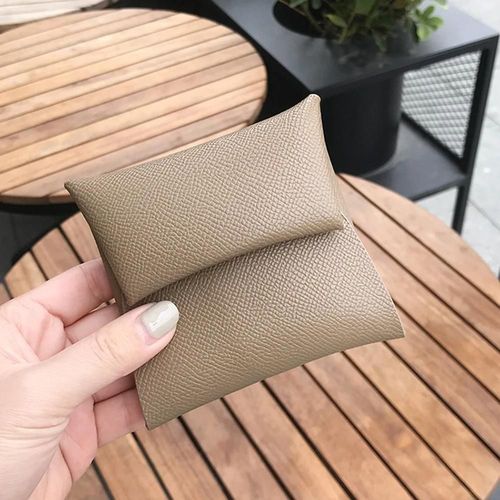 Porte-Monnaie En Cuir Véritable Pour Femmes Et Hommes, Design De Luxe, Possède Un Sac Pour Cartes De Crédit, Des Lettres Personnalisées, Des Poudres D'Argent Solides, Un Mini Porte.Elephant Grey.