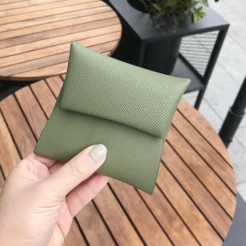 Porte-Monnaie En Cuir Véritable Pour Femmes Et Hommes, Design De Luxe, Possède Un Sac Pour Cartes De Crédit, Des Lettres Personnalisées, Des Poudres D'Argent Solides, Un Mini Porte.Green.
