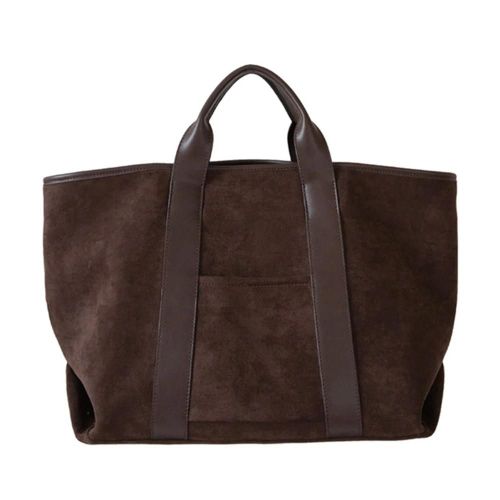 Sac Fourre-Tout En Daim Pour Femme, Sac De Travail Vintage, Sac À Poignée Supérieure, Sac En Daim De Grande Capacité, Sac Cartable Initié En Similicuir..Coffee