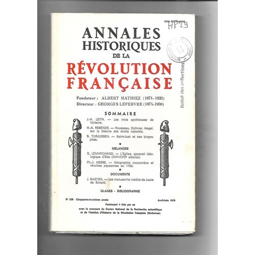 Annales Historiques De La Révolution Française
