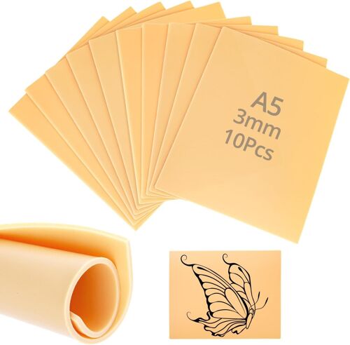 10 Pieces A5 Tattoo Practice Skin 3 Mm Synthetic Tattoo Silicone Tattoo, Can Be Used On Both Sides For Tattoo, Eyebrow, Eyeliner 