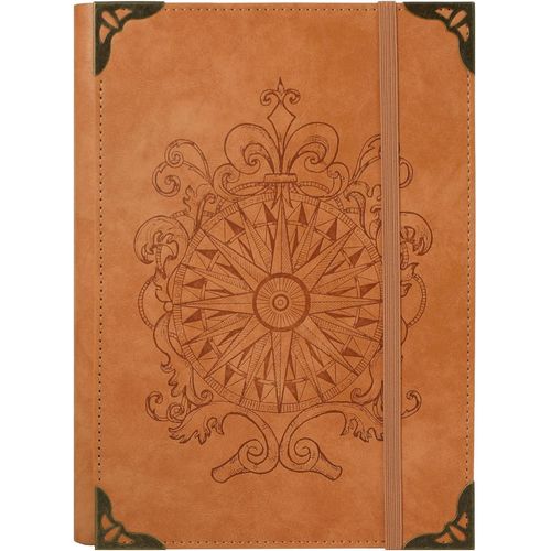 TEPPC-A5 Cahier à 6 Anneaux pour Femmes et Hommes, Journal à Couverture Rigide en Cuir PU, Boussole Vintage Journaux, Cahiers à Lignes pour l'École, Agenda, Voyage, Travail, Organiseur