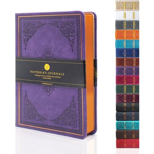 Teppc-Mini Carnet De Poche Vintage Embossé Couverture Rigide Ligné Vieux Journal De Voyage Bord Doré Ruban Marque-Page 16,5 X 11,9 Cm