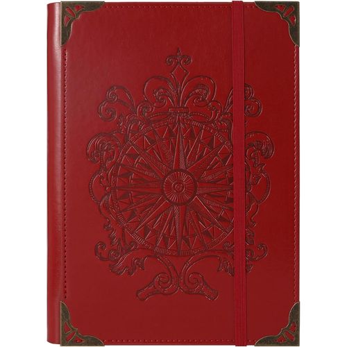 TEPPC-A5 Cahier à 6 Anneaux pour Femmes et Hommes, Journal à Couverture Rigide en Cuir PU, Boussole Vintage Journaux, Cahiers à Lignes pour l'École, Agenda, Voyage, Travail, Organiseur
