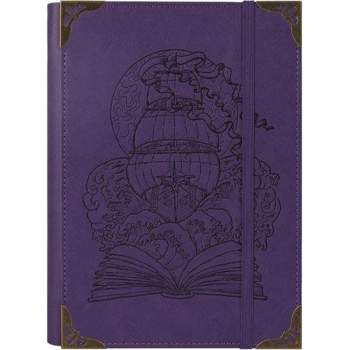 Teppc-A5 Cahier À 6 Anneaux Pour Femmes Et Hommes, Journal À Couverture Rigide En Cuir Pu, Navire Vintage Journaux, Cahier À Lignes Pour L'école, Agenda, Voyages, Travail, Organiseur