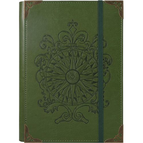 TEPPC-A5 Cahier à 6 Anneaux pour Femmes et Hommes, Journal à Couverture Rigide en Cuir PU, Boussole Vintage Journaux, Cahiers à Lignes pour l'École, Agenda, Voyage, Travail, Organiseur