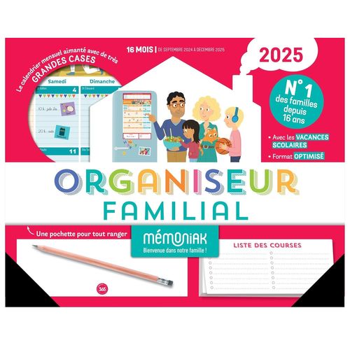 Teppc-Organiseur Familial Mémoniak 2025, Calendrier Organisation Familial Mensuel (Sept. 2024- Déc. 2025)