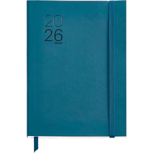 Agenda Semainier 2026 Format A5+ (155 X 213 Mm), Couverture Souple En Similicuir Cousu, Papier 80 G/M², Espagnol En-Pt, Bleu