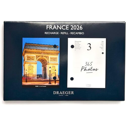Jexnovashop-Recharge Agenda 2026 Format Compact 16x10 Cm - Thème France - 12 Mois Avec Illustrations Détachables - Papier Fsc Et Encres Végétales - Notes Faciles Et Photos Mensuelles