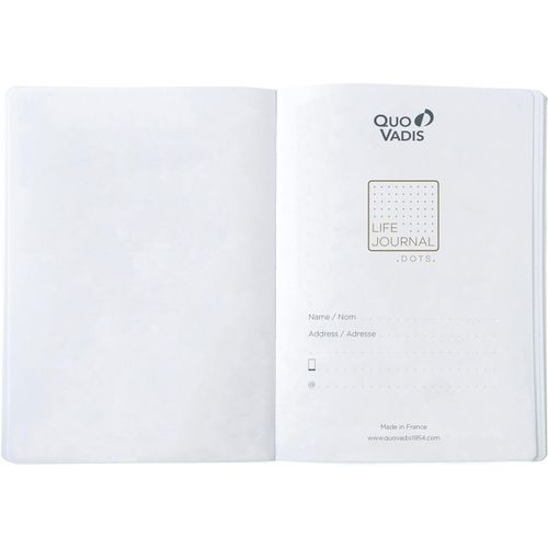 Asfasfq-Quo Vadis Life Journal Carnet 21 Dots Point Avec Élastique 15x21cm Jaune