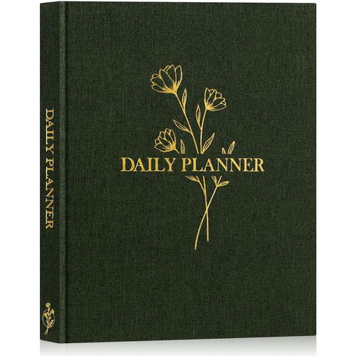 Agenda Quotidien Journalier, Daily To Do List Planner Planificateur Liste De Tâches Non Daté, Planification Journée Journalière Quotidienne Femme Homme Étudiant Scolaire Organisateur, Vert